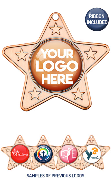 PERSONALISED M10 BRONZE YOUR DANCE LOGO STAR MEDAL - £1.10 or Less