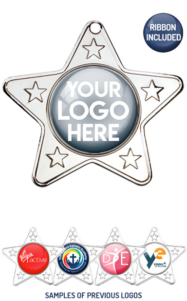 PERSONALISED M10 SILVER YOUR DANCE LOGO STAR MEDAL - £1.10 or Less