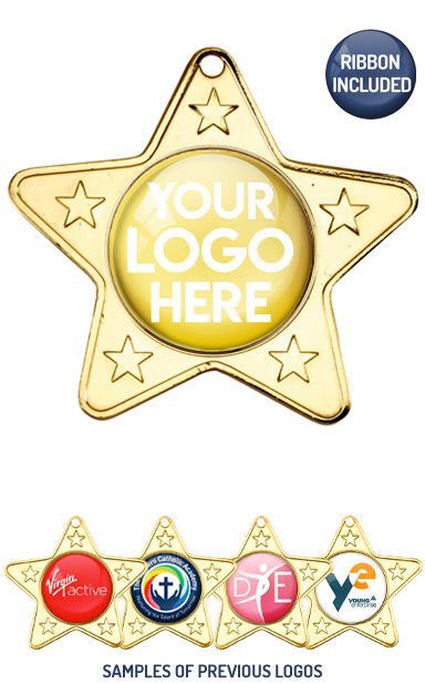 PERSONALISED M10 GOLD YOUR DANCE LOGO STAR MEDAL - £1.10 or Less