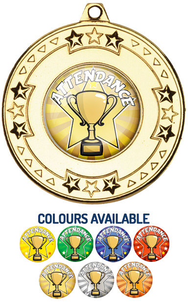 Gold Attendance Medal - M69G - Includes Free Ribbon