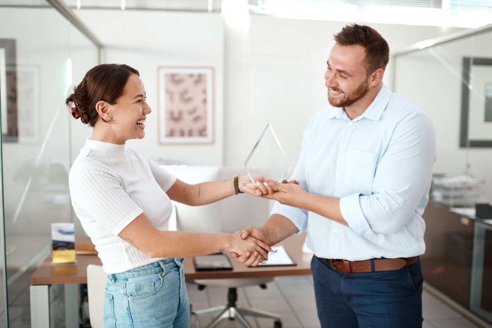 Employee getting an award